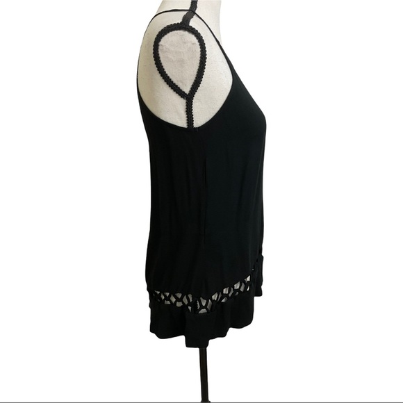 Ella Moss womens blouse Rayon size XS cutout bottom keyhole back sleeveless - Picture 3 of 9